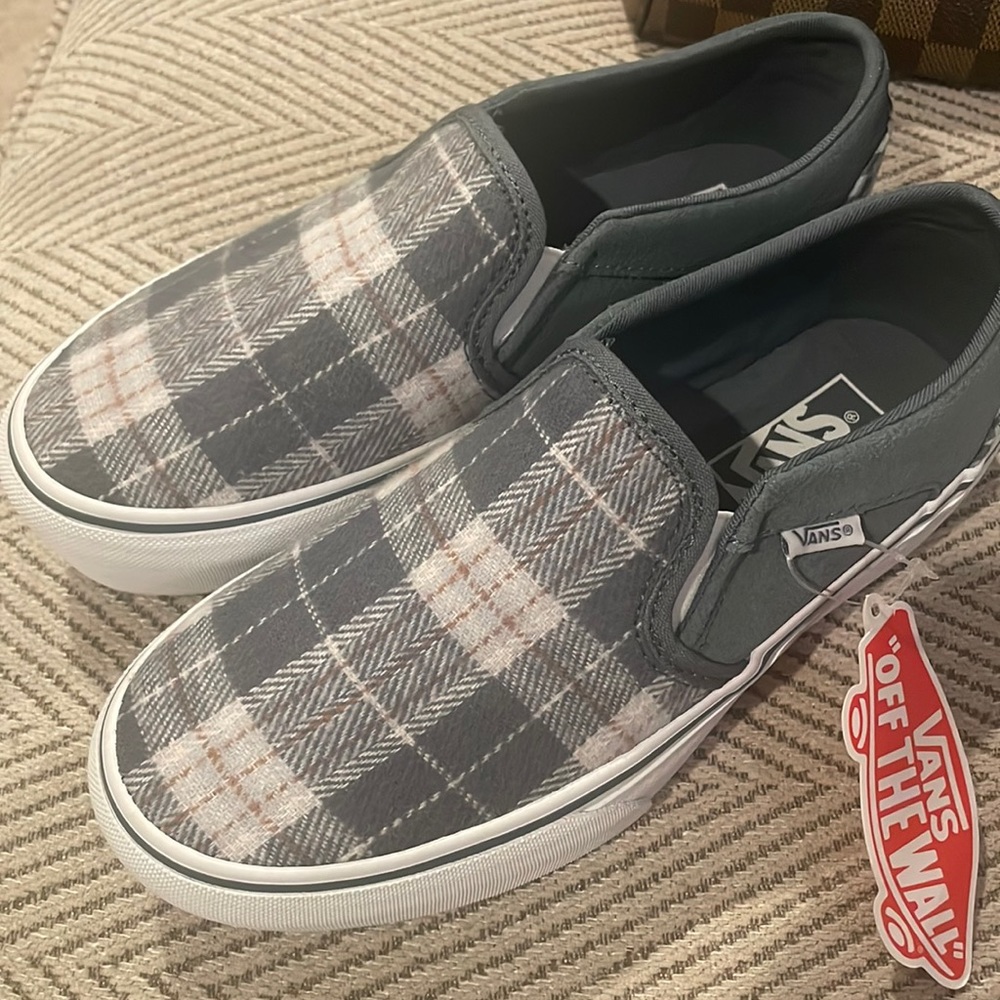 New Vans gray plaid